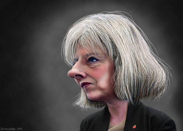 Una caricatura della premier britannica Theresa May